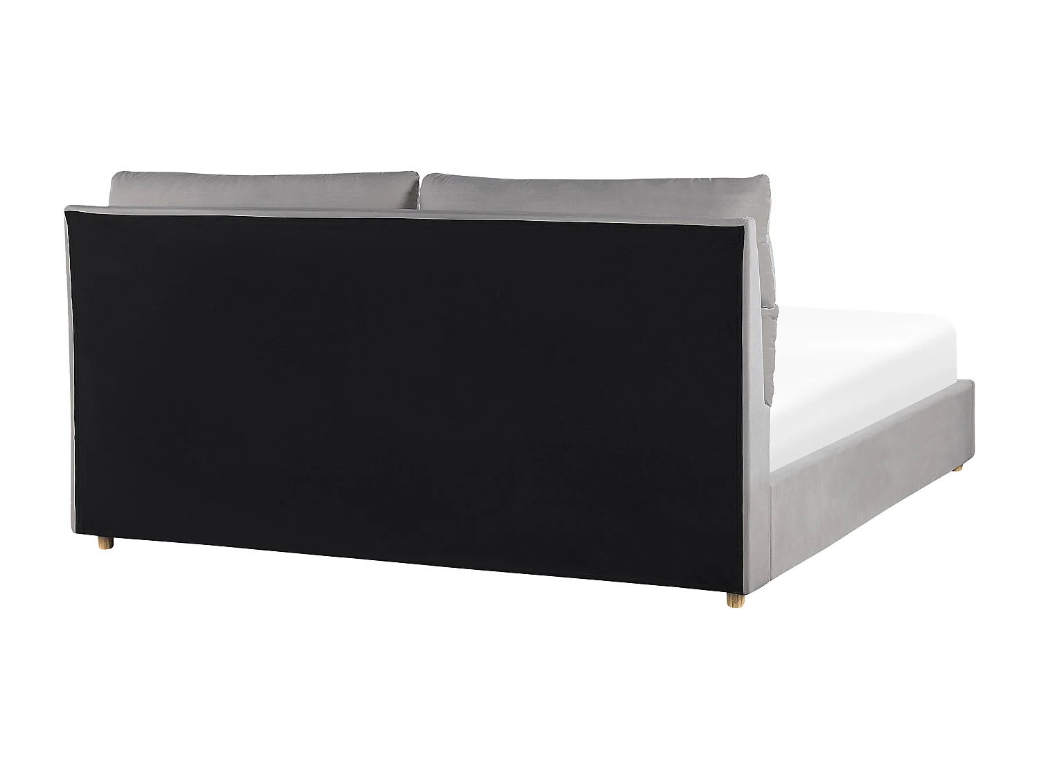 Letto con ottomano Velluto BATILLY 180 x 200 cm Grigio chiaro