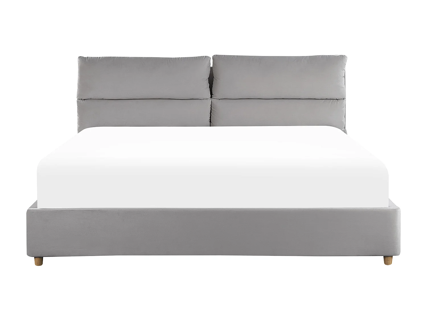 Lit ottoman Velours BATILLY 180 x 200 cm Gris clair