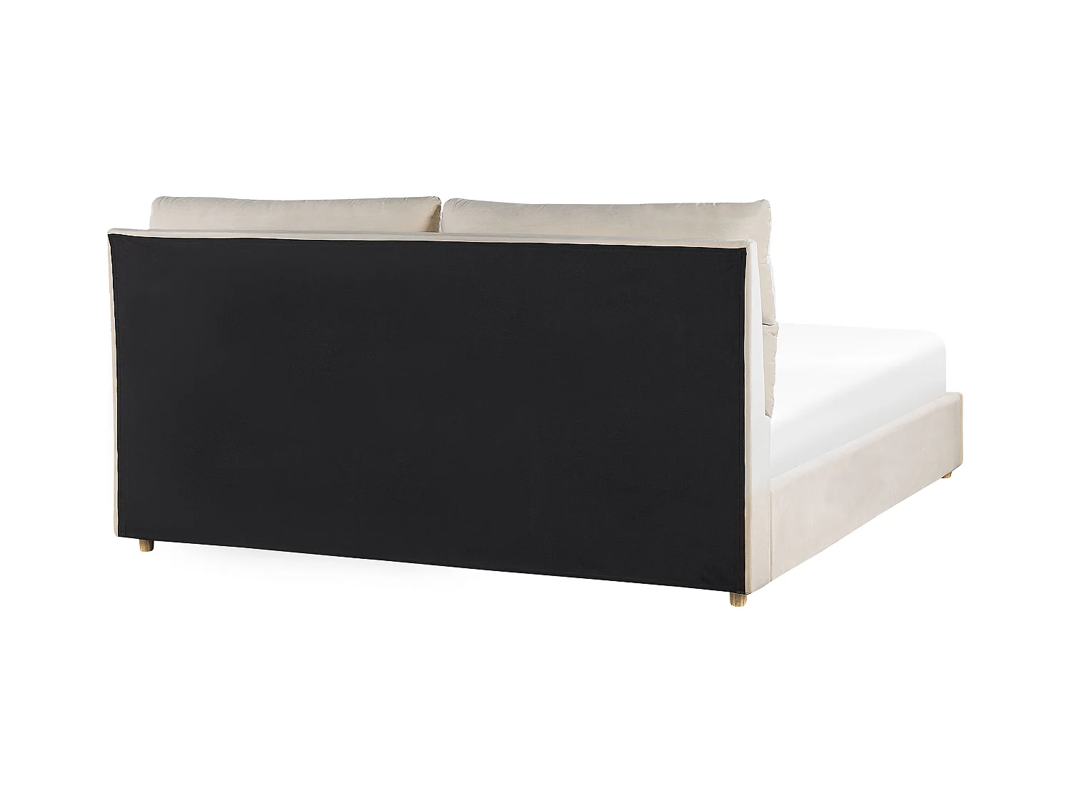 Cama con almacenaje Terciopelo BATILLY 180 x 200 cm Beige claro