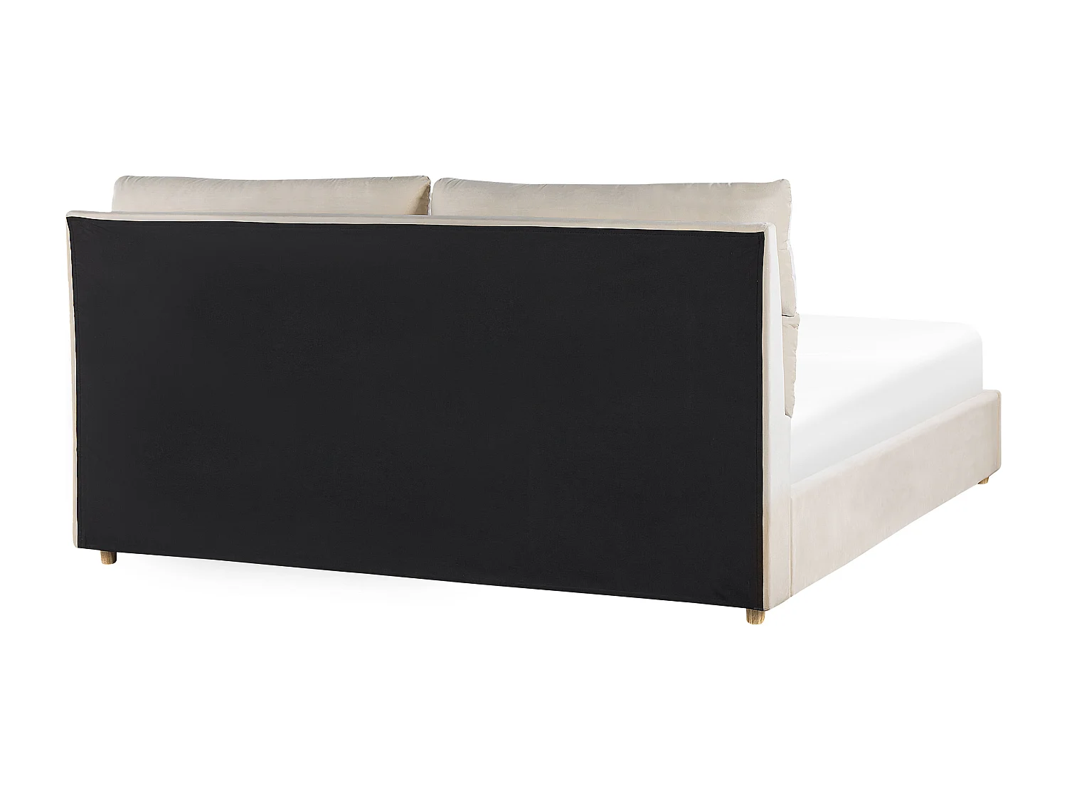 Lit ottoman Velours BATILLY 180 x 200 cm Beige clair