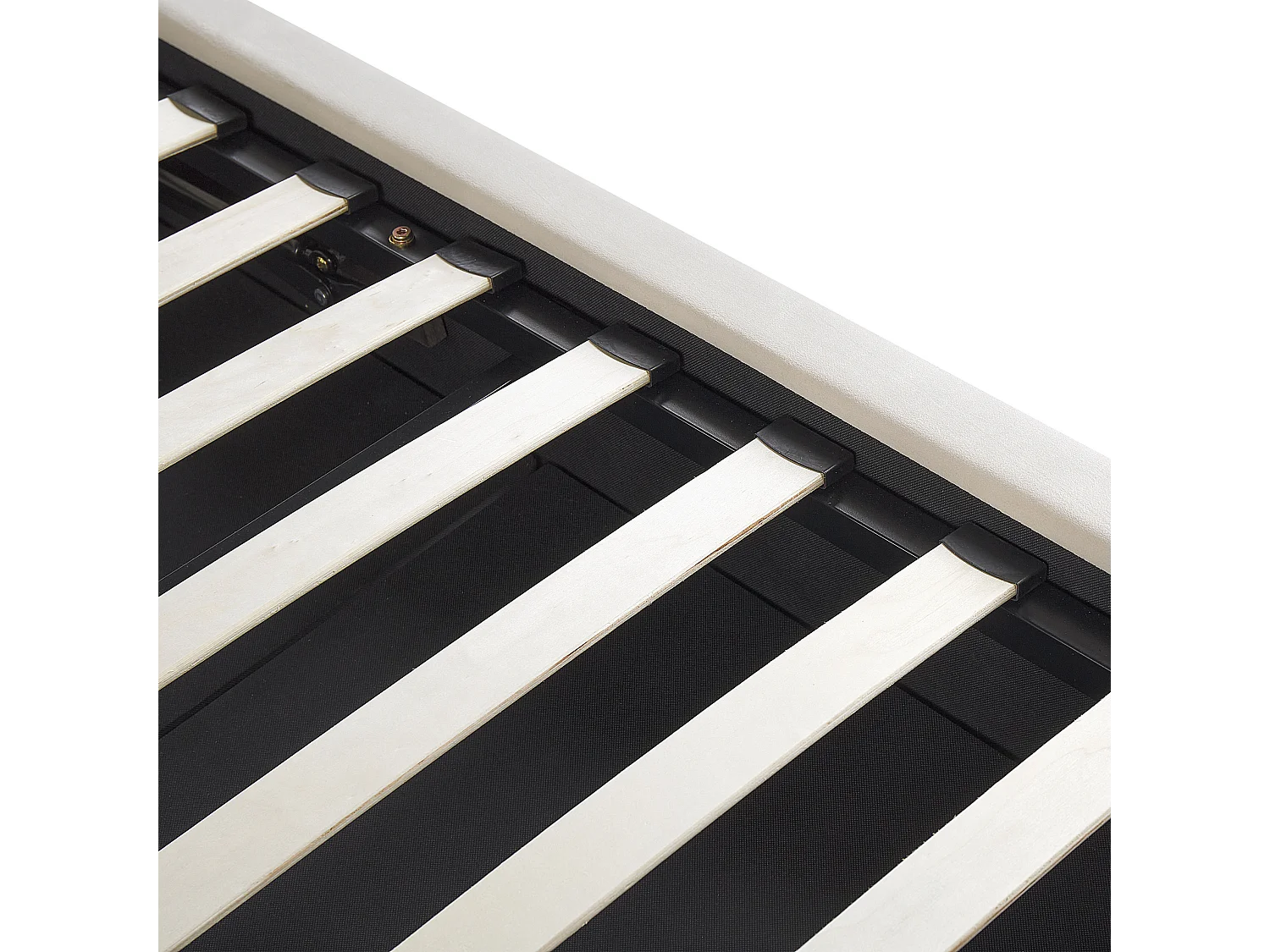 Letto con ottomano Velluto BATILLY 180 x 200 cm Beige chiaro