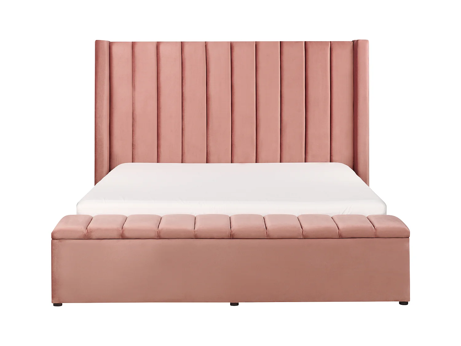 Luxuriöses Bett Samtstoff zusätzlicher Staumraum 160 x 200 cm rosa Noyers