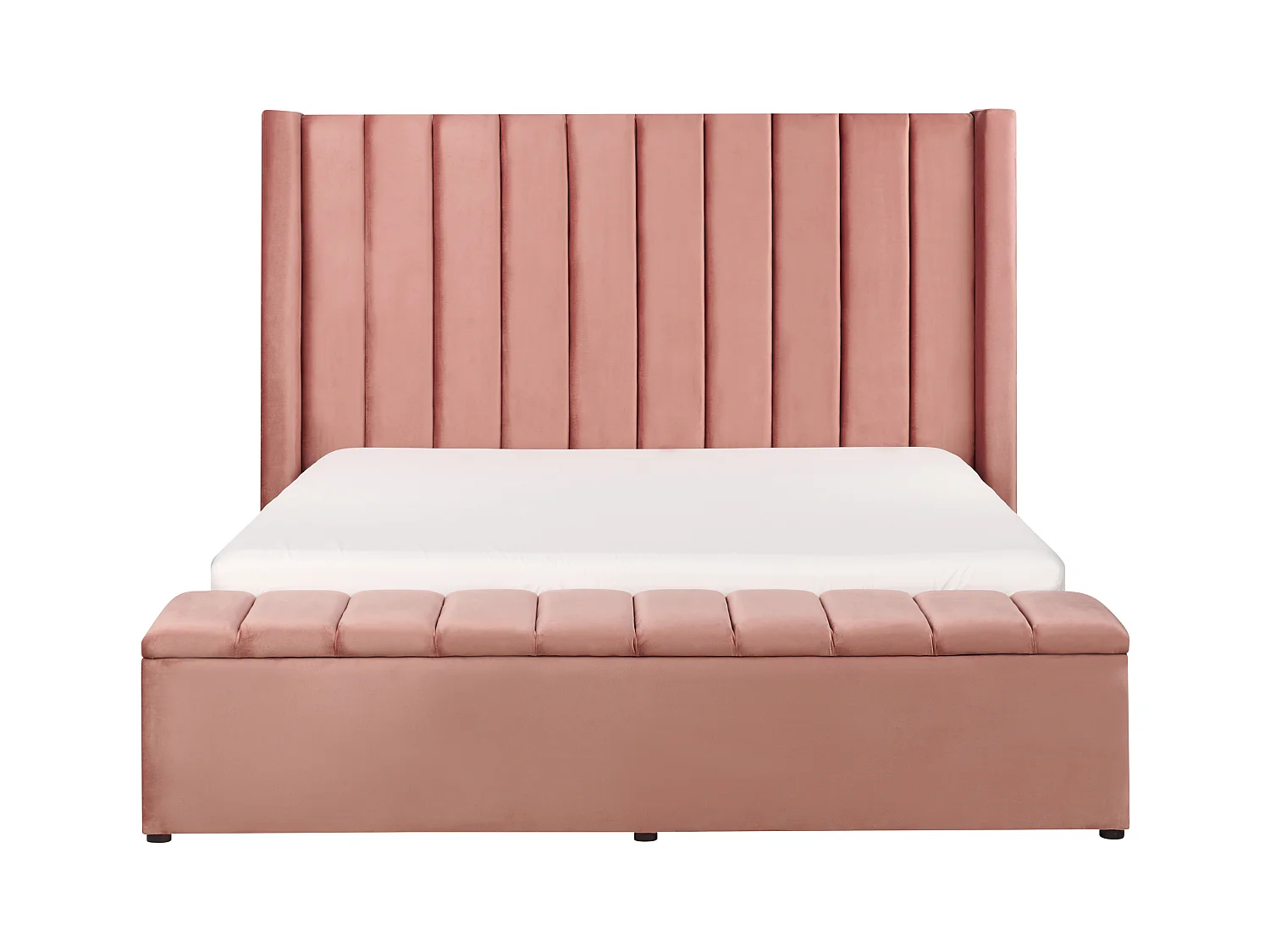Luxuriöses Bett Samtstoff zusätzlicher Staumraum 160 x 200 cm rosa Noyers