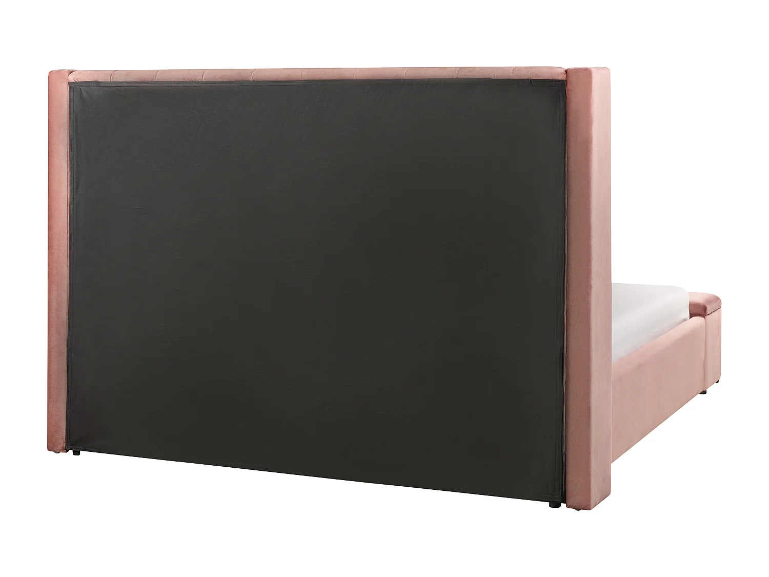 Lit avec banc de rangement Velours NOYERS 160 x 200 cm Rose