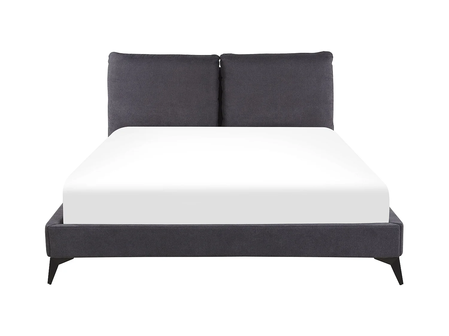 Lit avec sommier Velours MELLE 160 x 200 cm Gris foncé