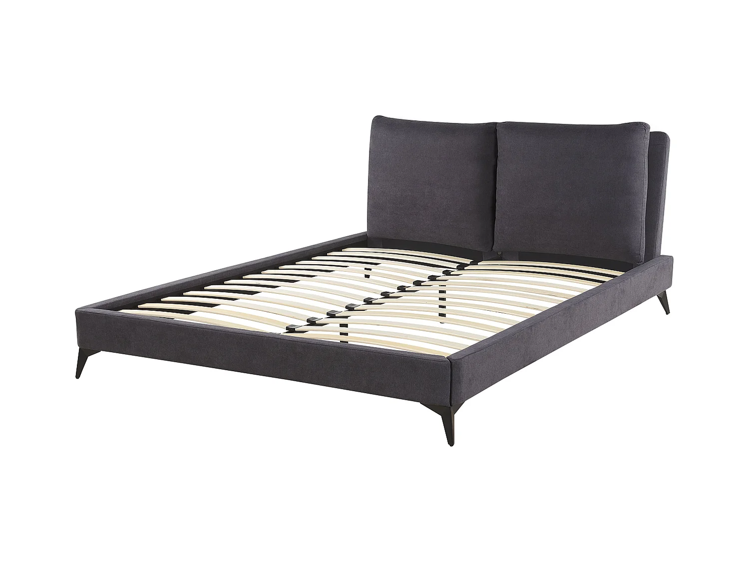 Lit avec sommier Velours MELLE 160 x 200 cm Gris foncé