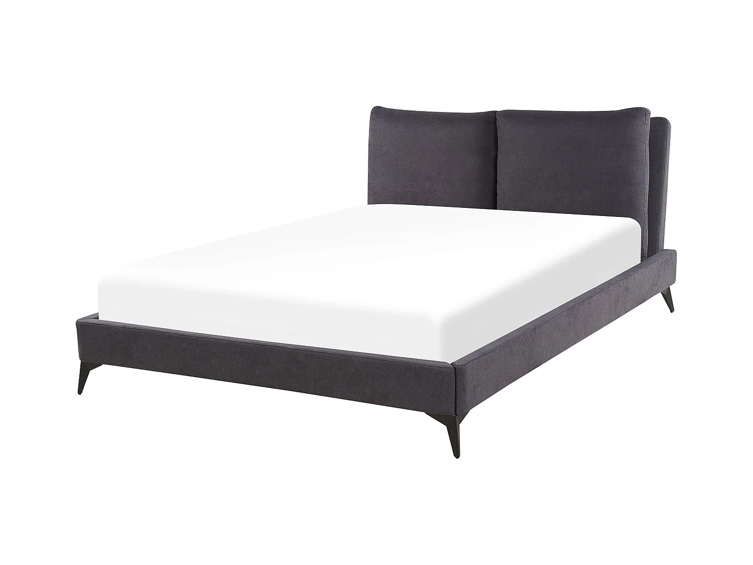 Lit avec sommier Velours MELLE 160 x 200 cm Gris foncé
