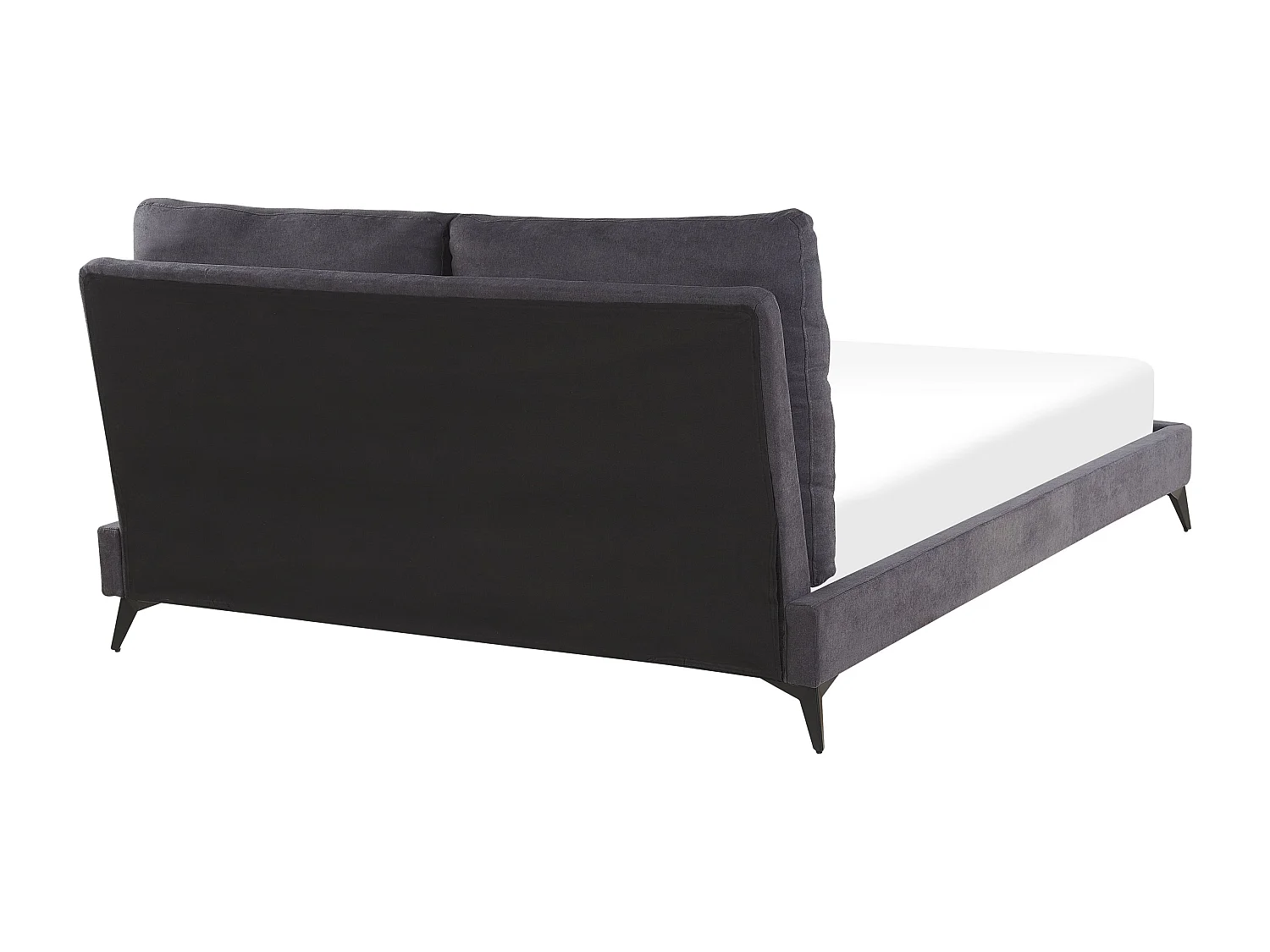 Bed Fluweel MELLE 160 x 200 cm Donkergrijs