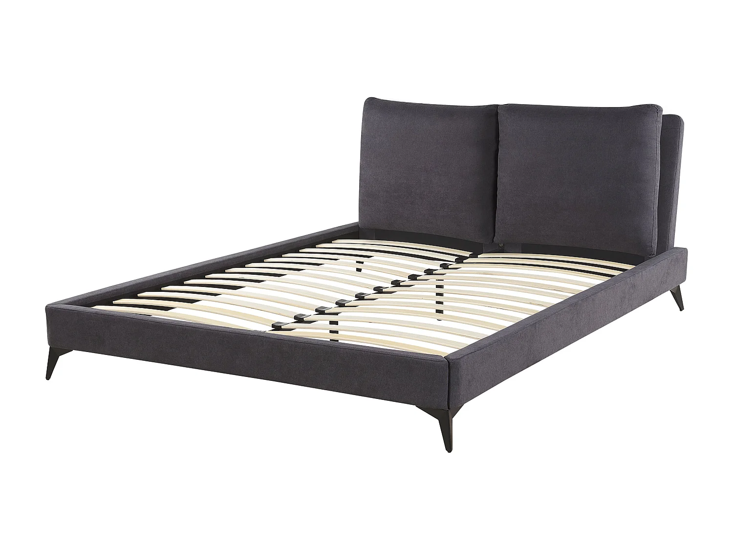 Bed Fluweel MELLE 160 x 200 cm Donkergrijs