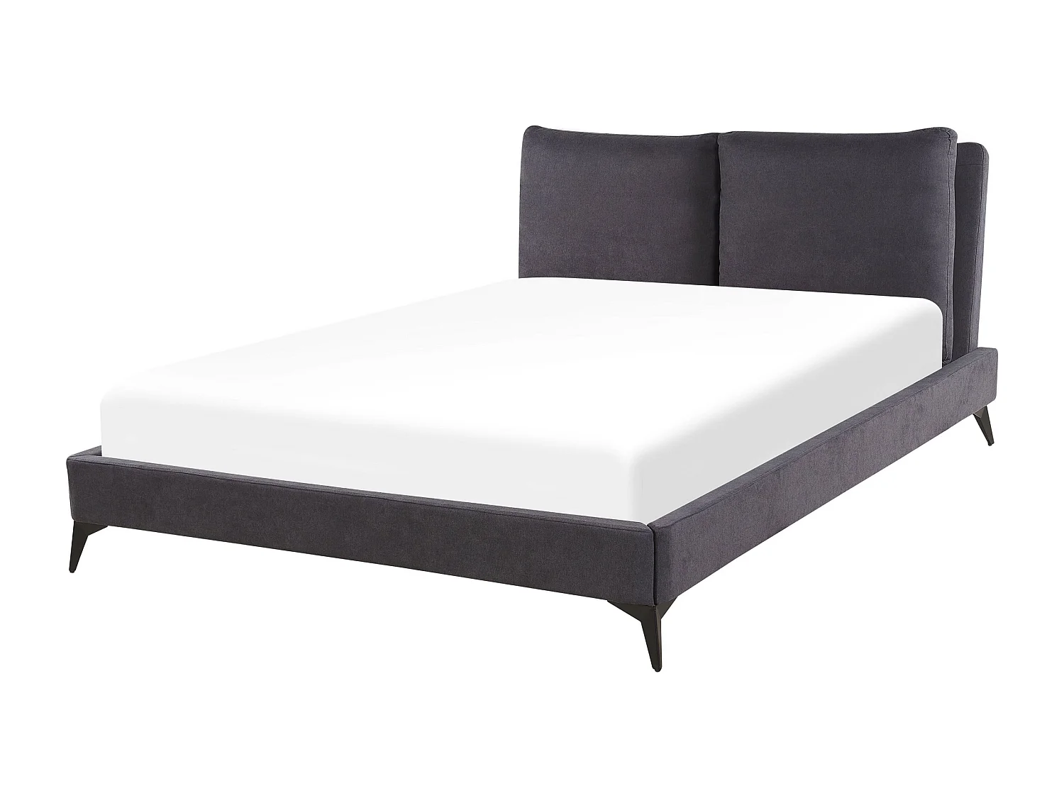 Lit avec sommier Velours MELLE 160 x 200 cm Gris foncé