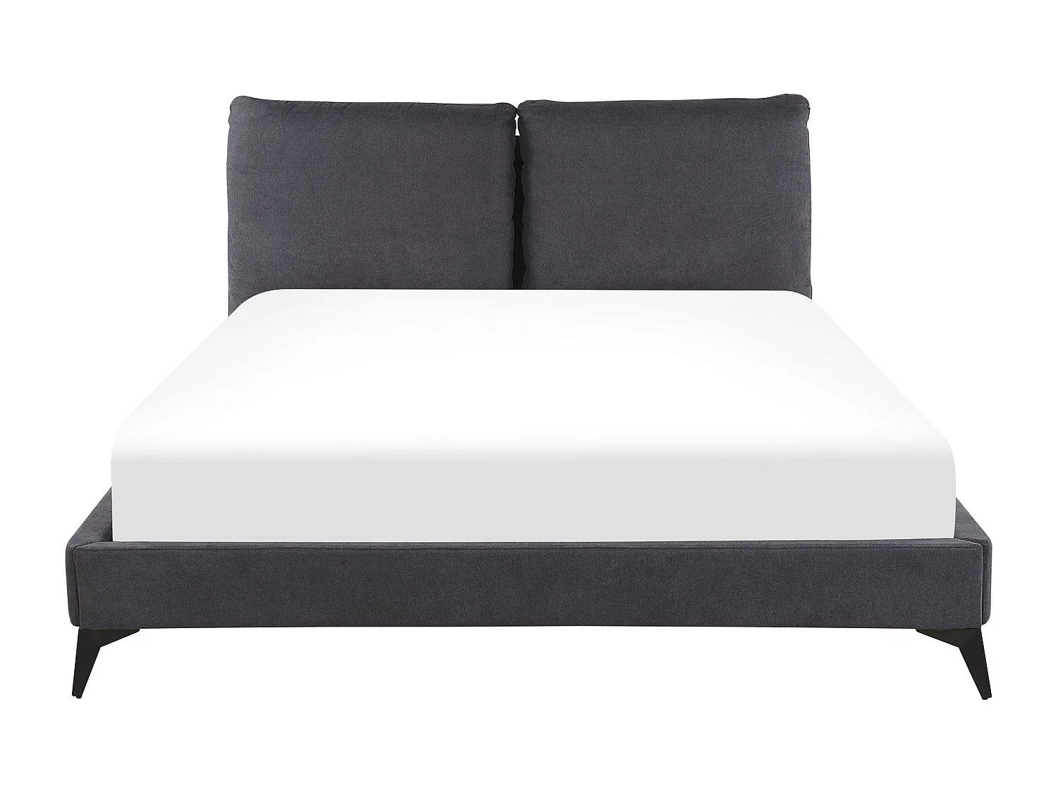 Lit avec sommier Velours MELLE 160 x 200 cm Gris foncé