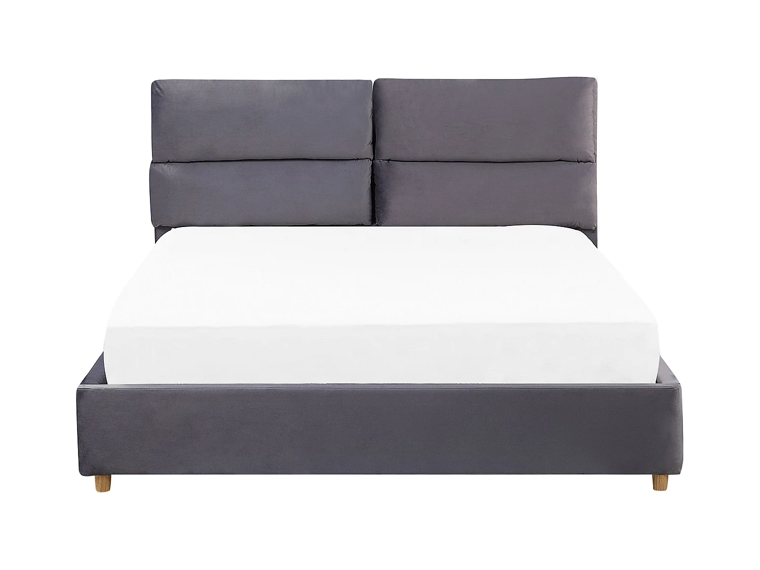 Bed met opbergruimte Fluweel BATILLY 180 x 200 cm Grijs