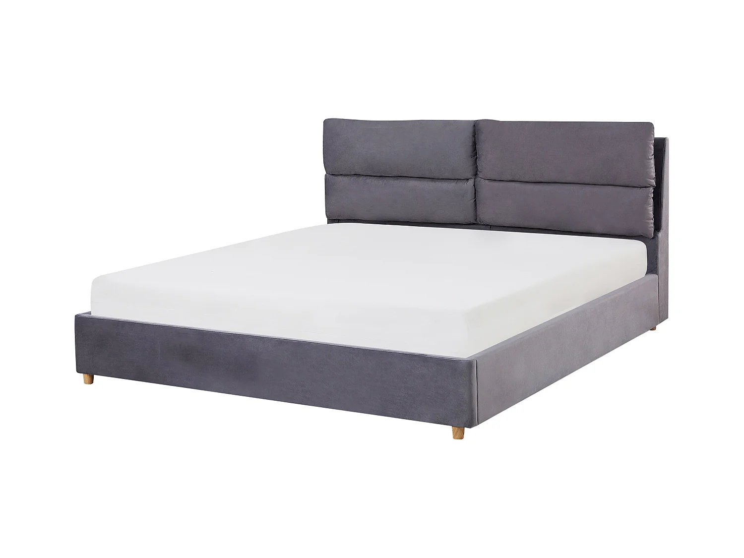 Bed met opbergruimte Fluweel BATILLY 180 x 200 cm Grijs
