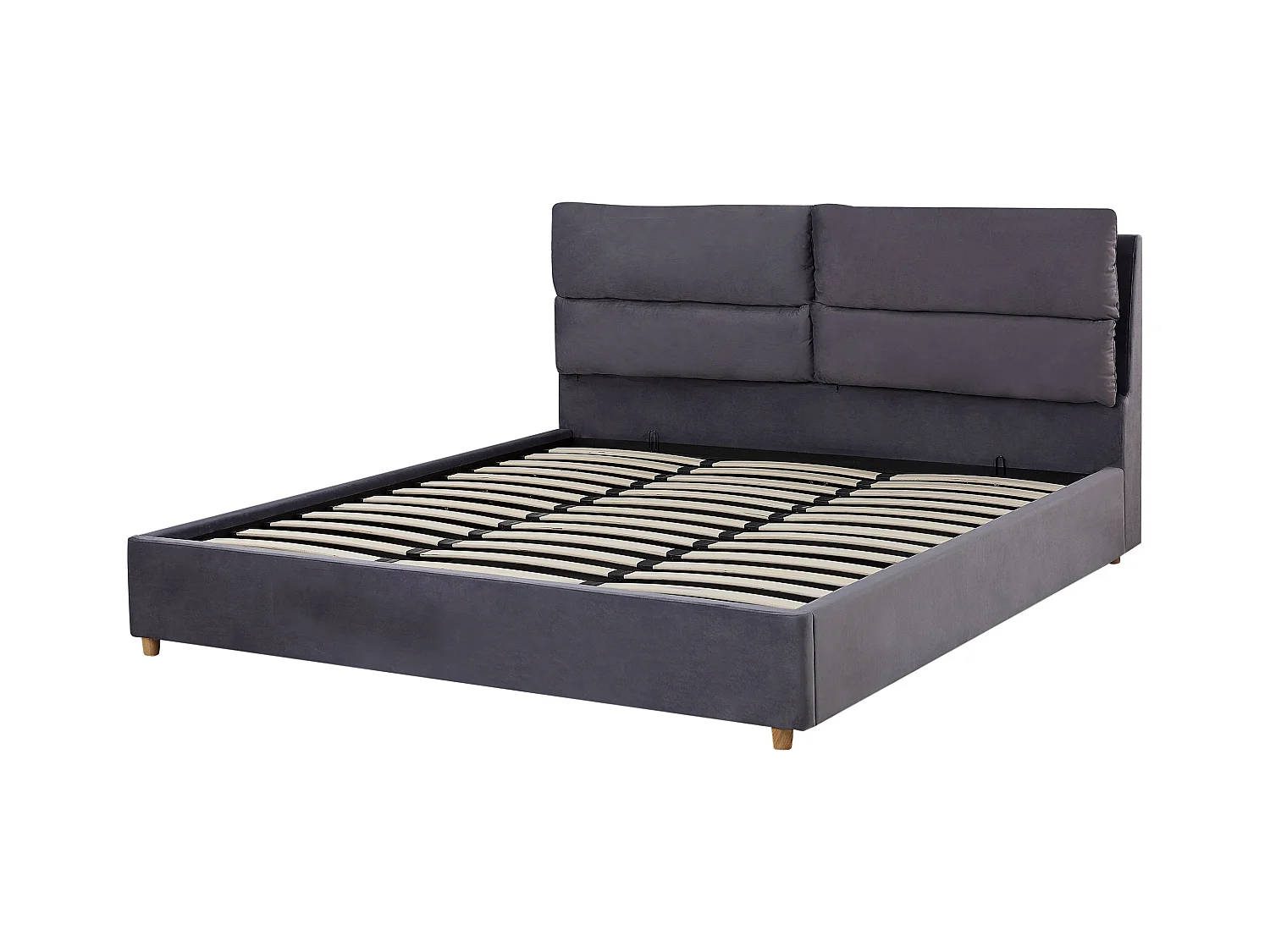 Bed met opbergruimte Fluweel BATILLY 180 x 200 cm Grijs
