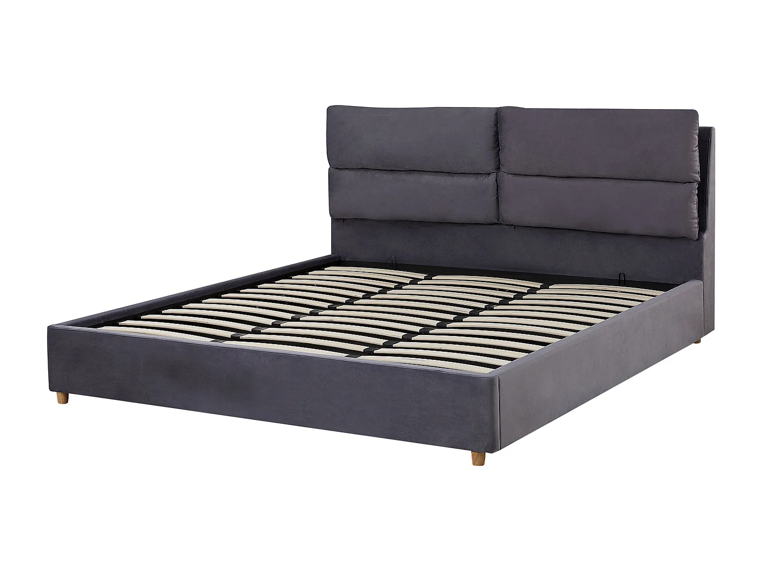 Bed met opbergruimte Fluweel BATILLY 180 x 200 cm Grijs
