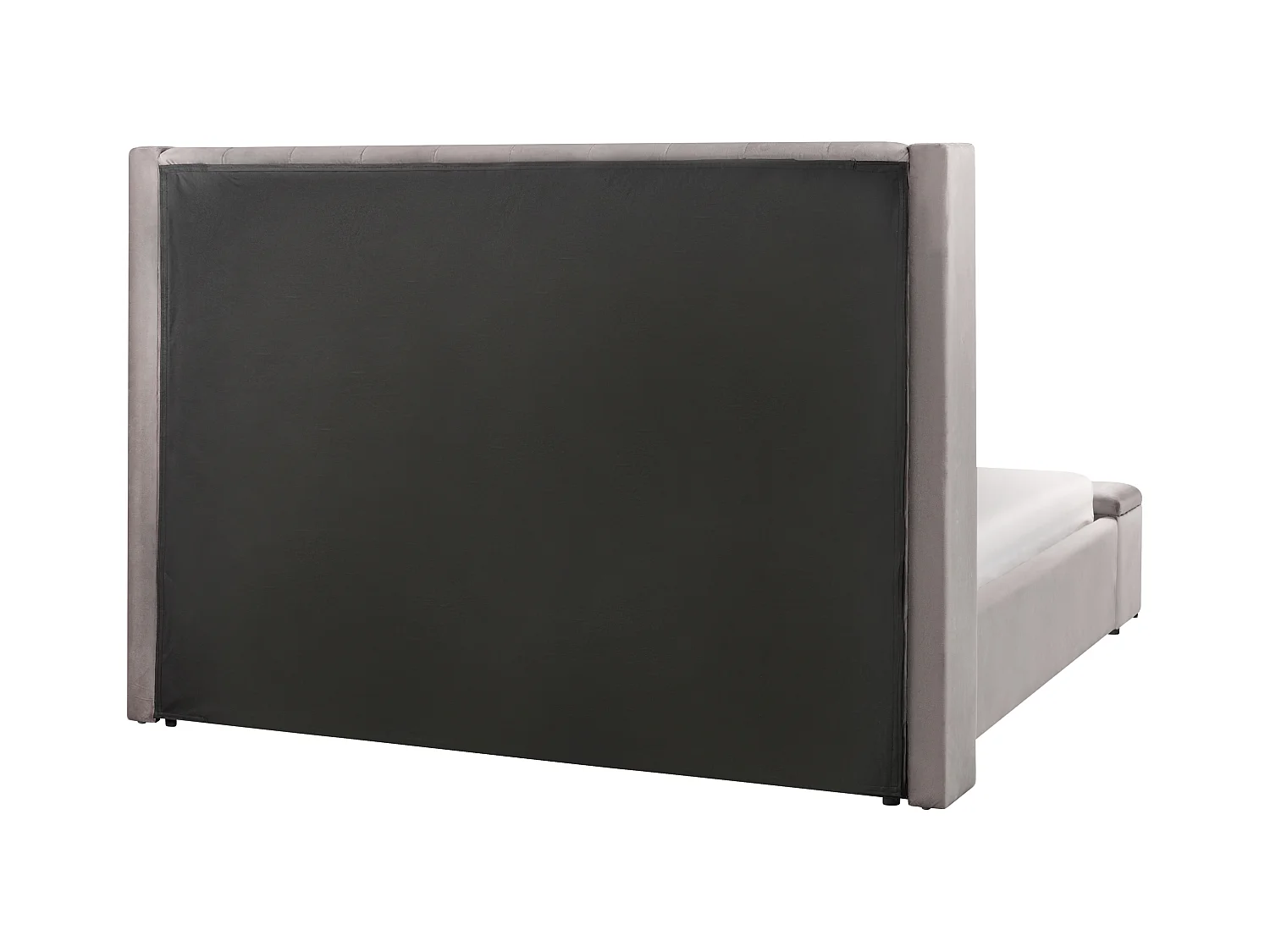 Bed met opbergbankje Fluweel NOYERS 160 x 200 cm Grijs