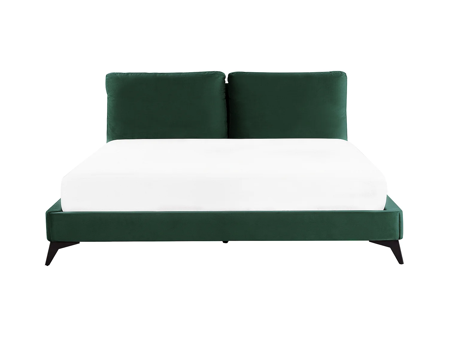 Elegantes Polsterbett in Grün Samtstoff mit Lattenrost 180 x 200 cm Melle