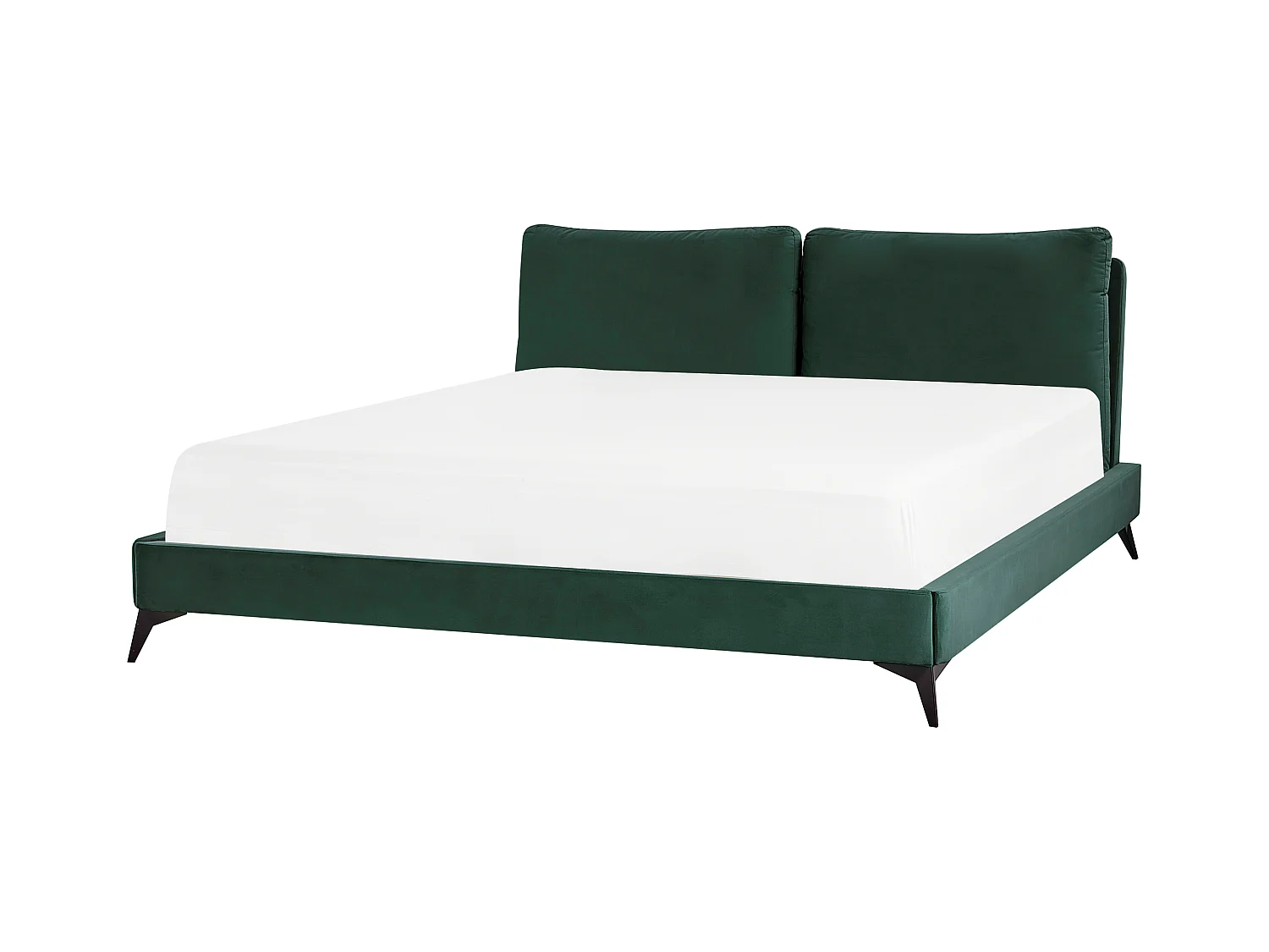 Lit avec sommier Velours MELLE 180 x 200 cm Vert émeraude