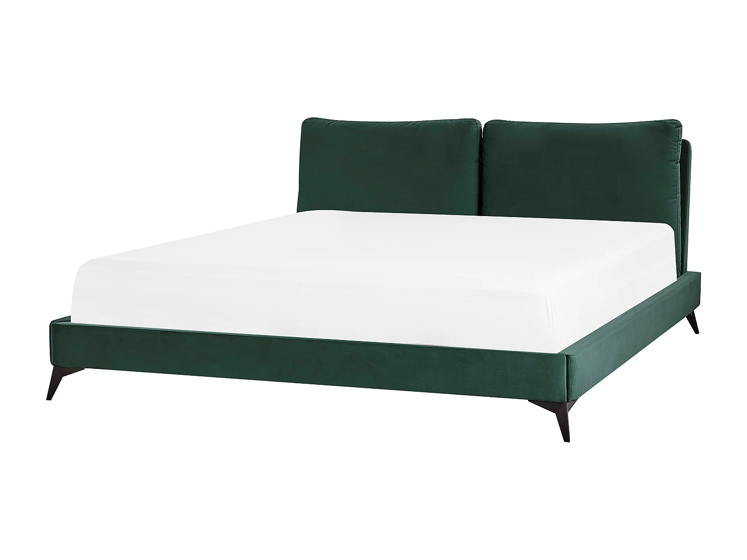 Lit avec sommier Velours MELLE 180 x 200 cm Vert émeraude