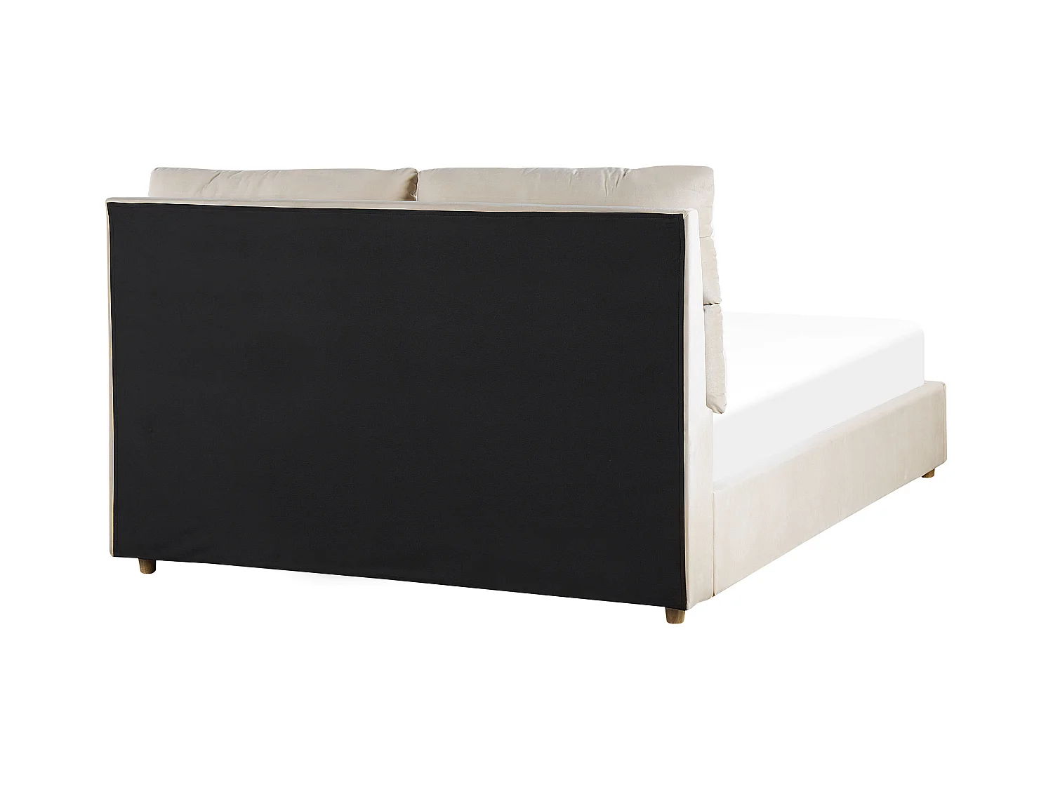Bed met opbergruimte Fluweel BATILLY 140 x 200 cm Lichtbeige