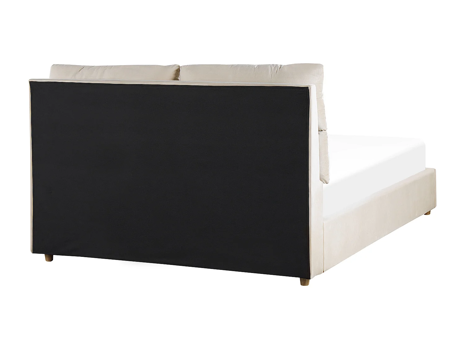 Bed met opbergruimte Fluweel BATILLY 140 x 200 cm Lichtbeige