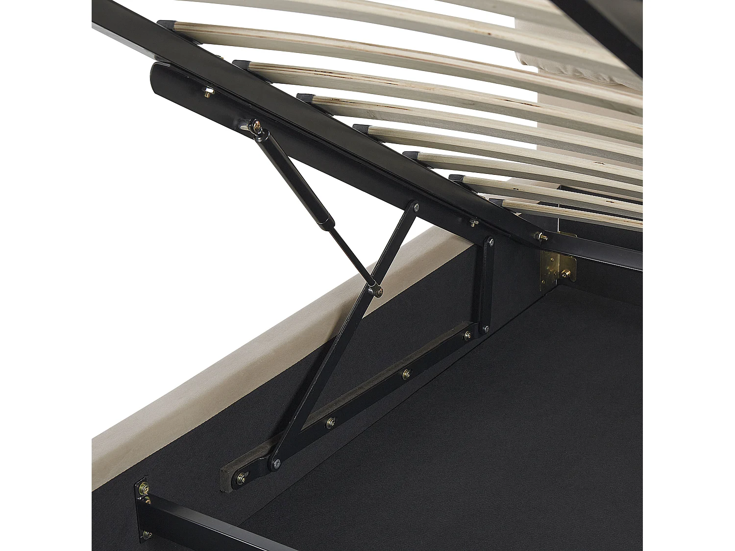 Bed met opbergruimte Fluweel BATILLY 140 x 200 cm Lichtbeige