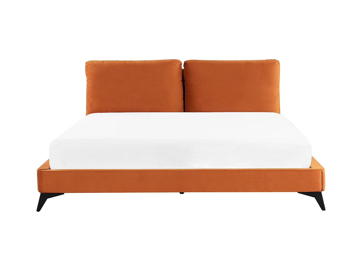 Lit avec sommier Velours MELLE 180 x 200 cm Orange