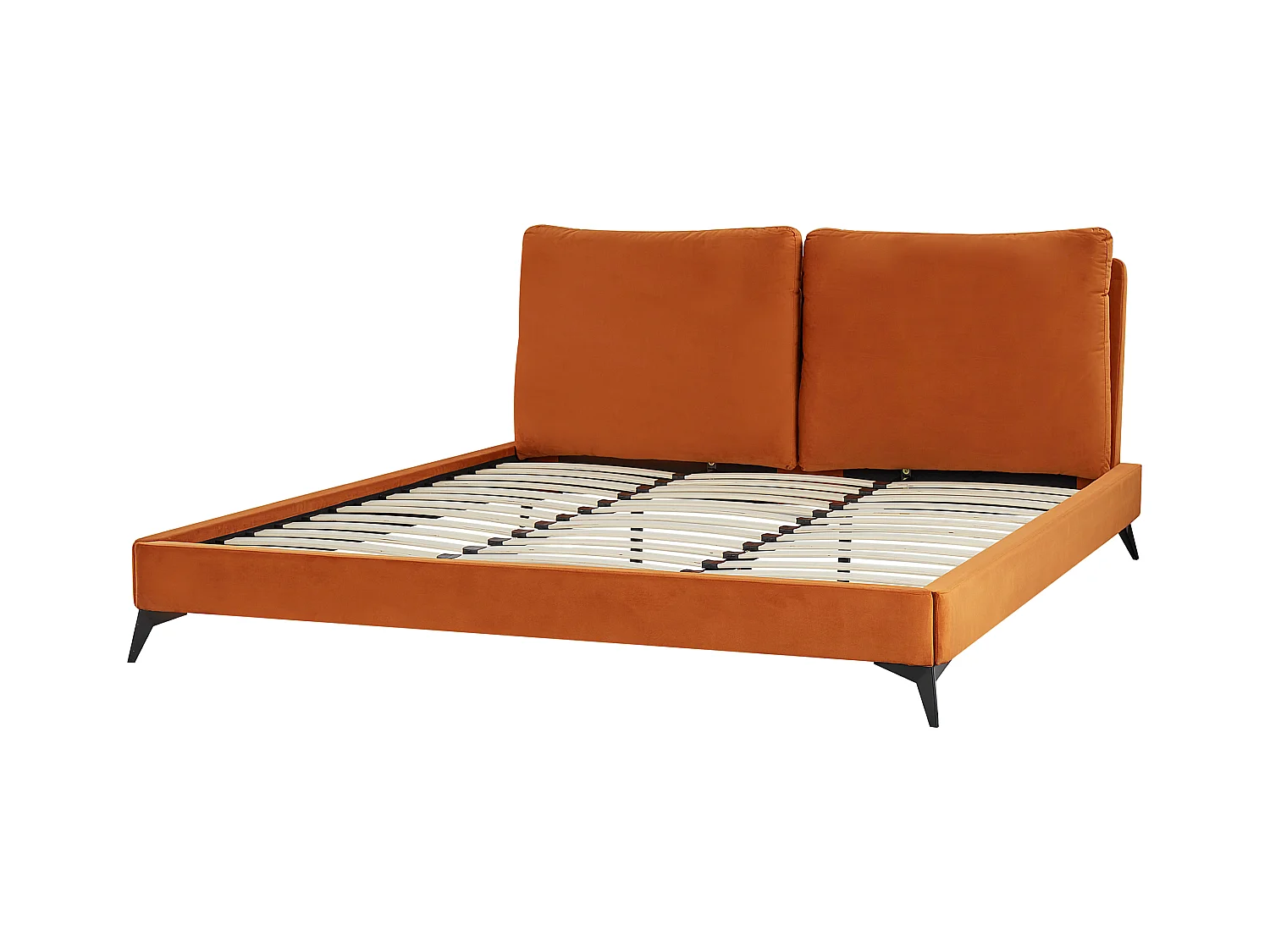 Lit avec sommier Velours MELLE 180 x 200 cm Orange