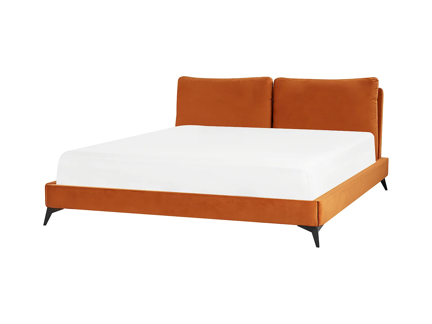 Lit avec sommier Velours MELLE 180 x 200 cm Orange