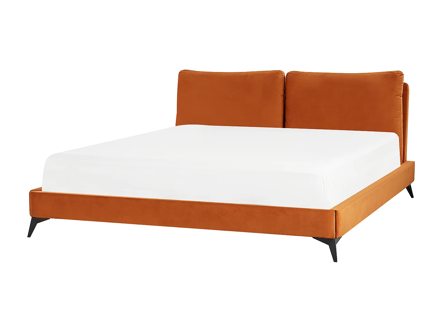 Bett mit Lattenrost Samtstoff MELLE 180 x 200 cm Orange