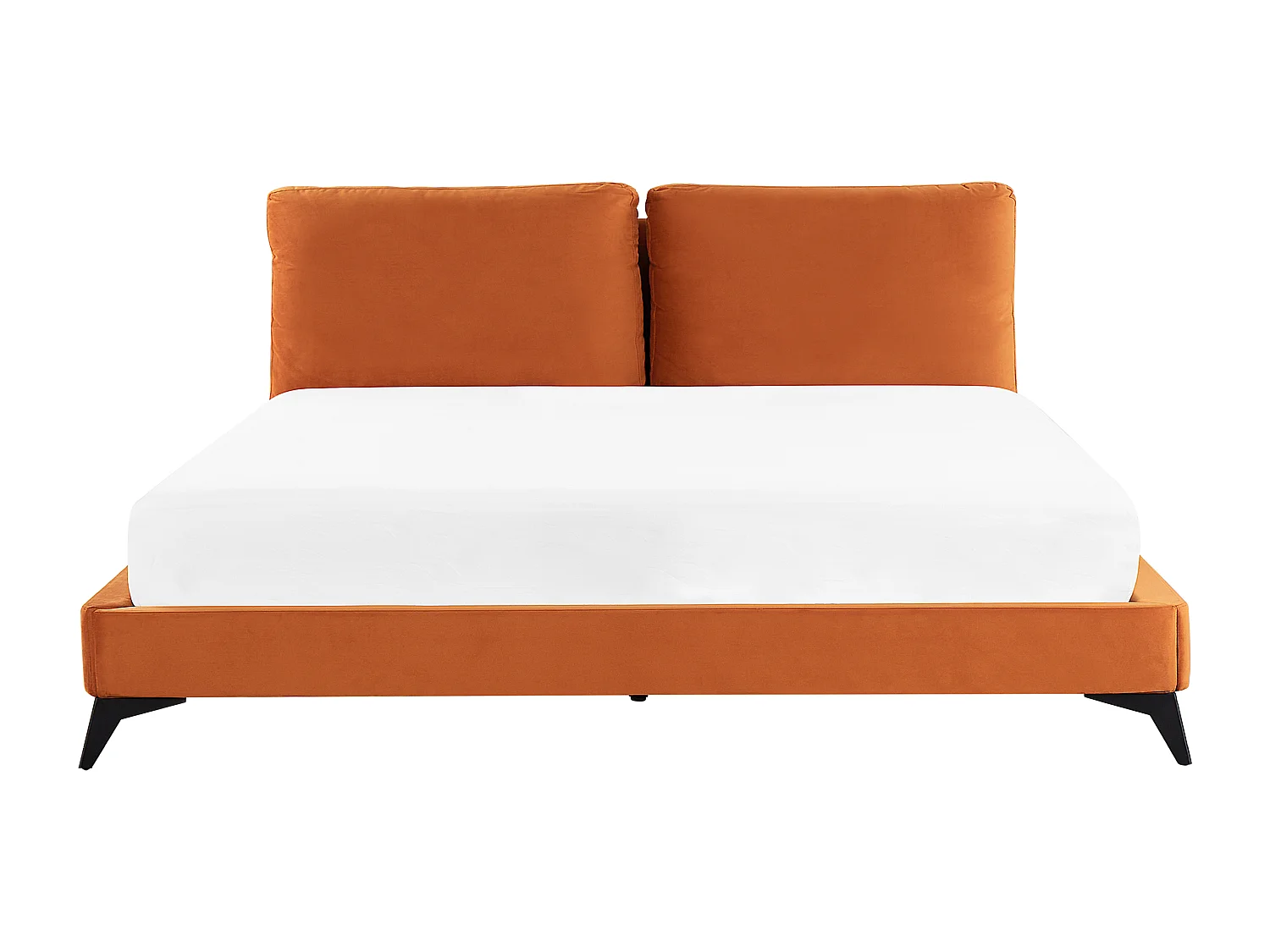 Bett mit Lattenrost Samtstoff MELLE 180 x 200 cm Orange