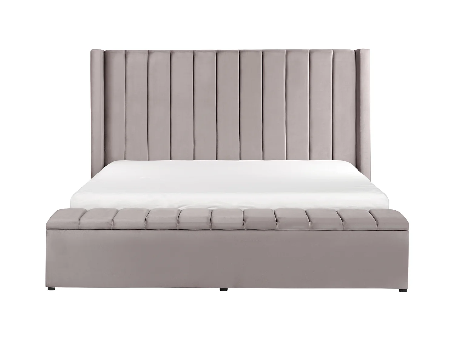 Bed met opbergbankje Fluweel NOYERS 180 x 200 cm Grijs