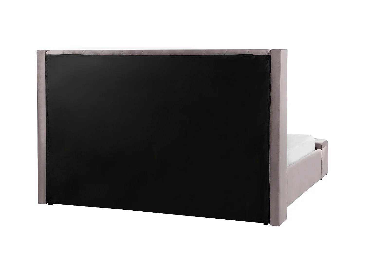 Bed met opbergbankje Fluweel NOYERS 180 x 200 cm Grijs