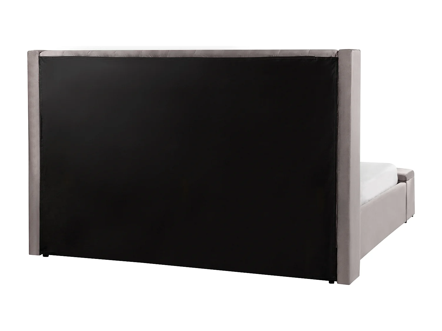 Letto con panca contenitore Velluto NOYERS 180 x 200 cm Grigio
