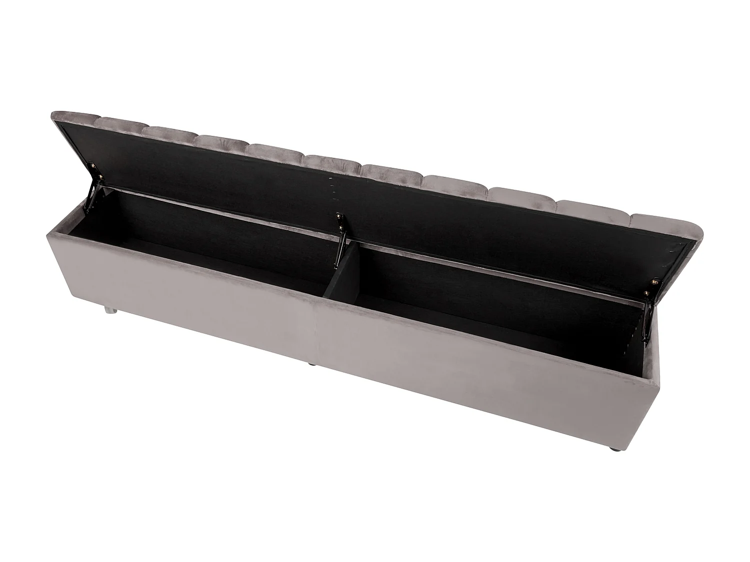 Lit avec banc de rangement Velours NOYERS 180 x 200 cm Gris