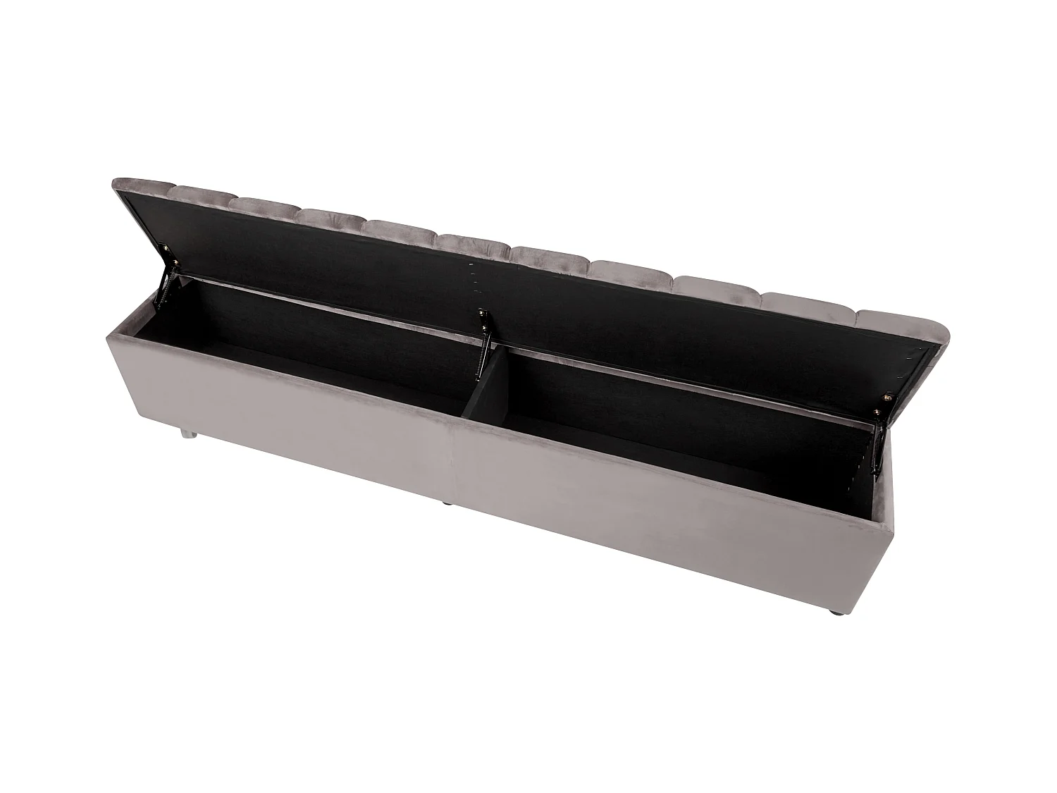 Cama con banco de almacenaje Terciopelo NOYERS 140 x 200 cm Gris