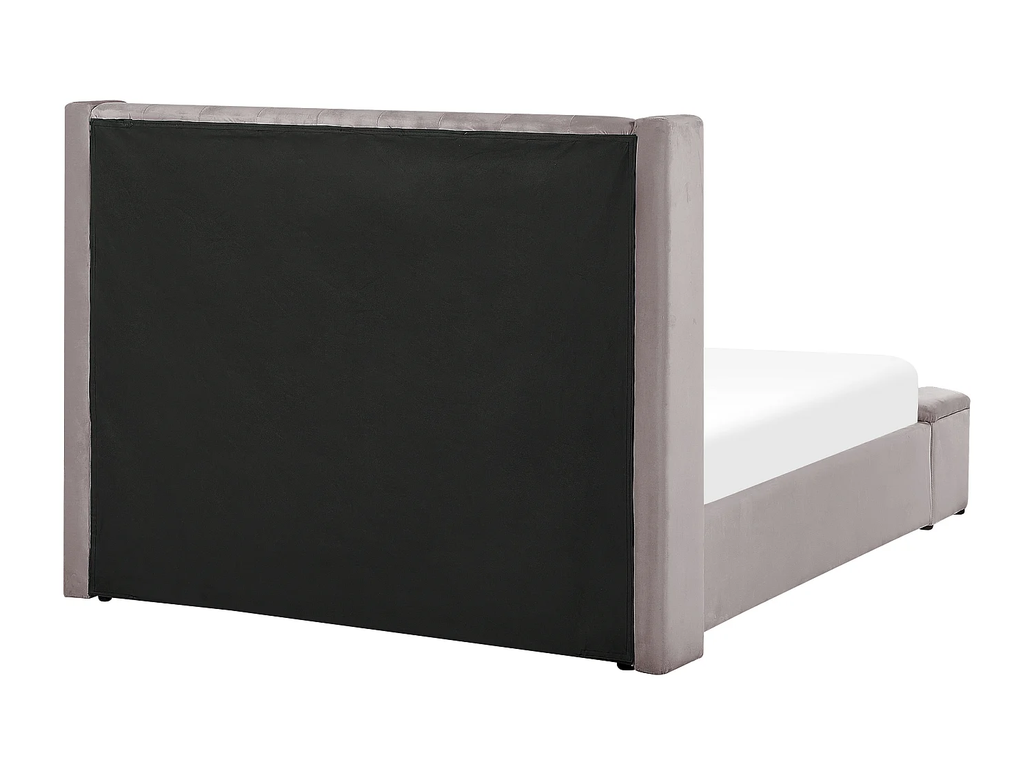 Luxuriöses Bett Samtstoff zusätzlicher Stauraum 140 x 200 cm grau Noyers