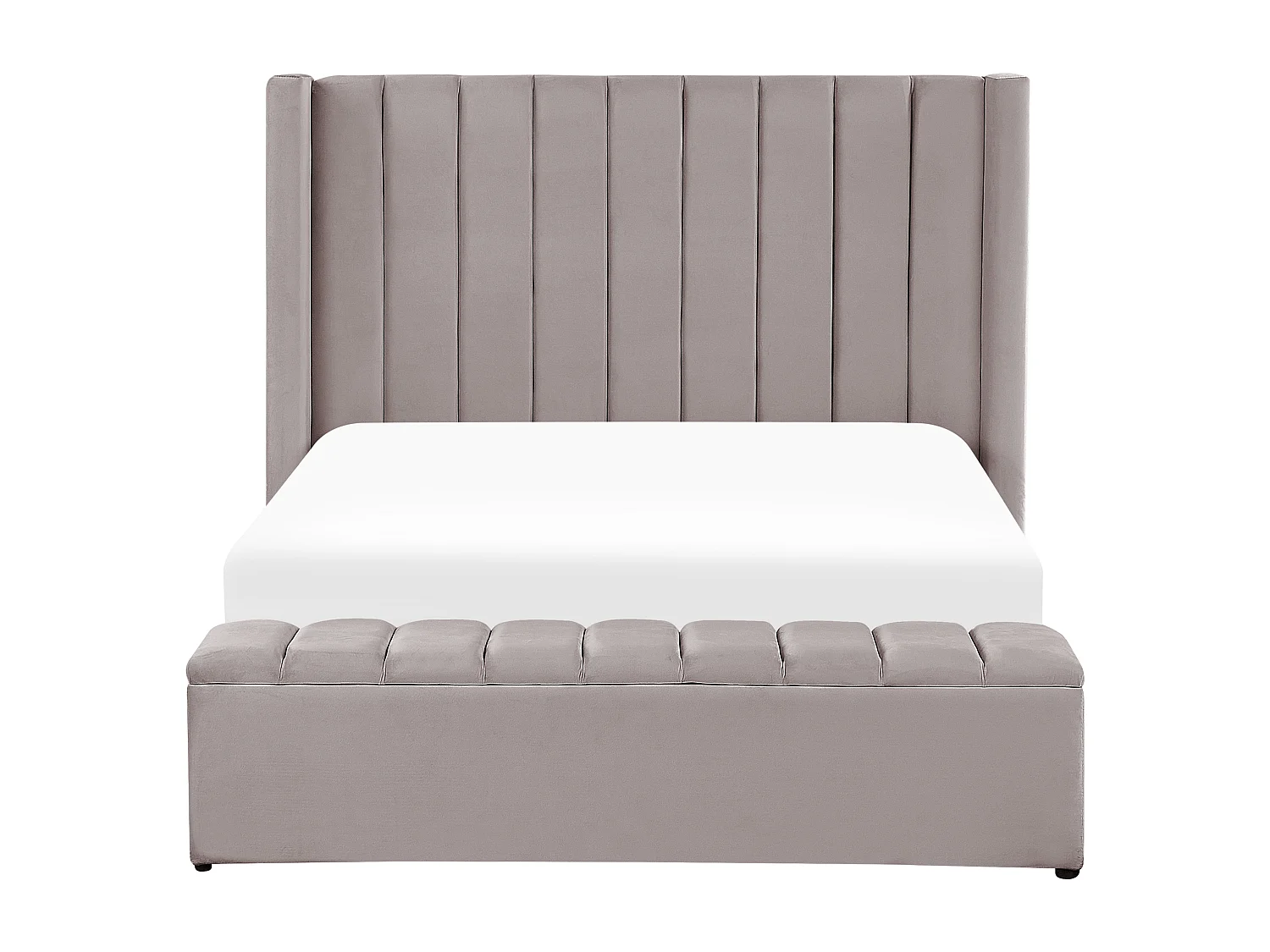 Luxuriöses Bett Samtstoff zusätzlicher Stauraum 140 x 200 cm grau Noyers