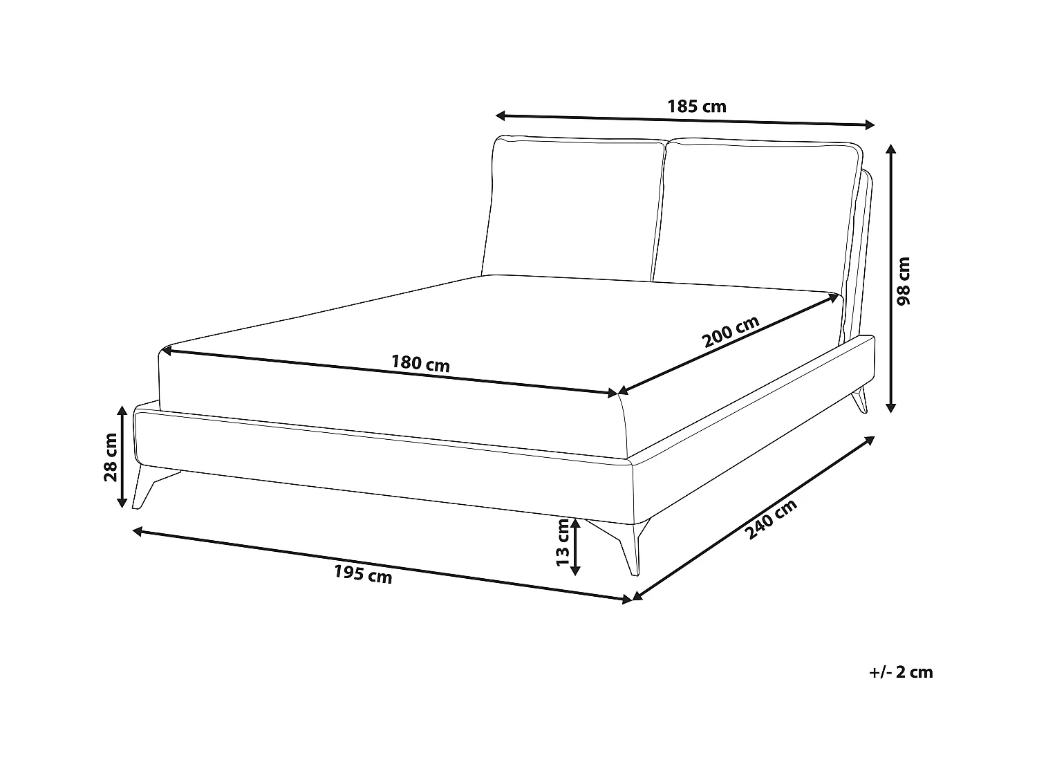 Elegantes Polsterbett in Dunkelgrau Chenille Stoff mit Lattenrost 180 x 200 cm Melle