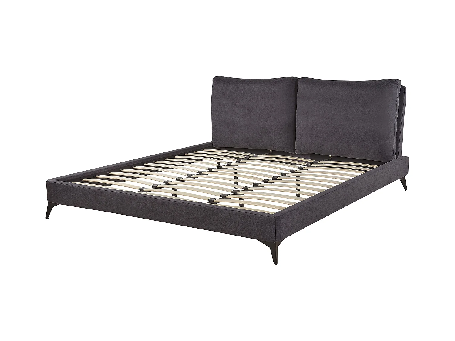 Elegantes Polsterbett in Dunkelgrau Chenille Stoff mit Lattenrost 180 x 200 cm Melle