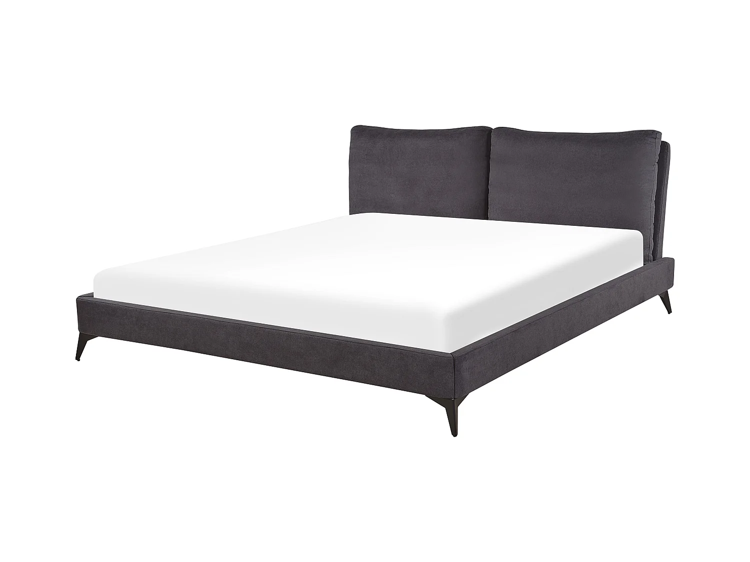 Lit avec sommier Velours MELLE 180 x 200 cm Gris foncé
