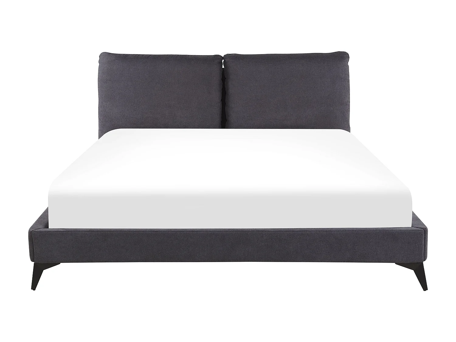 Bed Fluweel MELLE 180 x 200 cm Donkergrijs