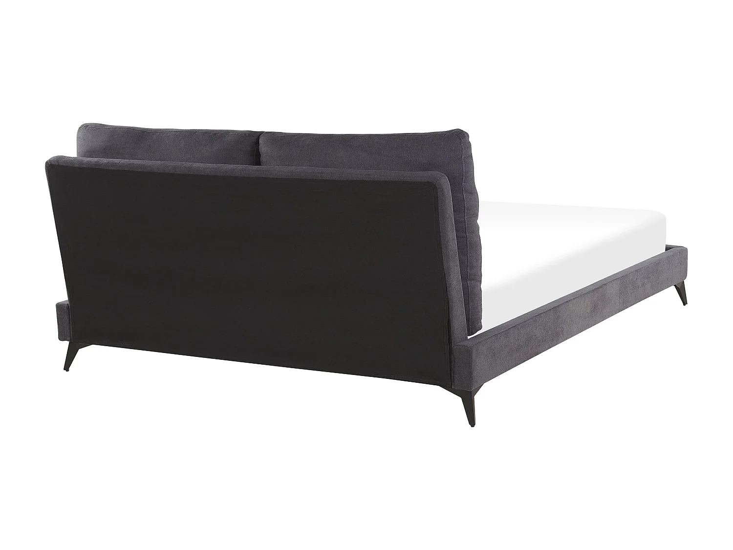 Cama Veludo MELLE 180 x 200 cm Cinzento escuro