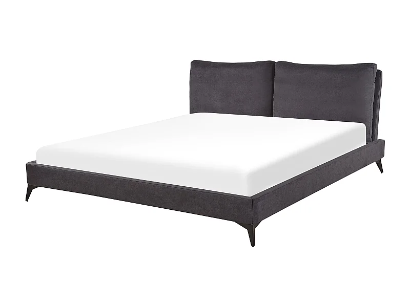 Lit avec sommier Velours MELLE 180 x 200 cm Gris foncé