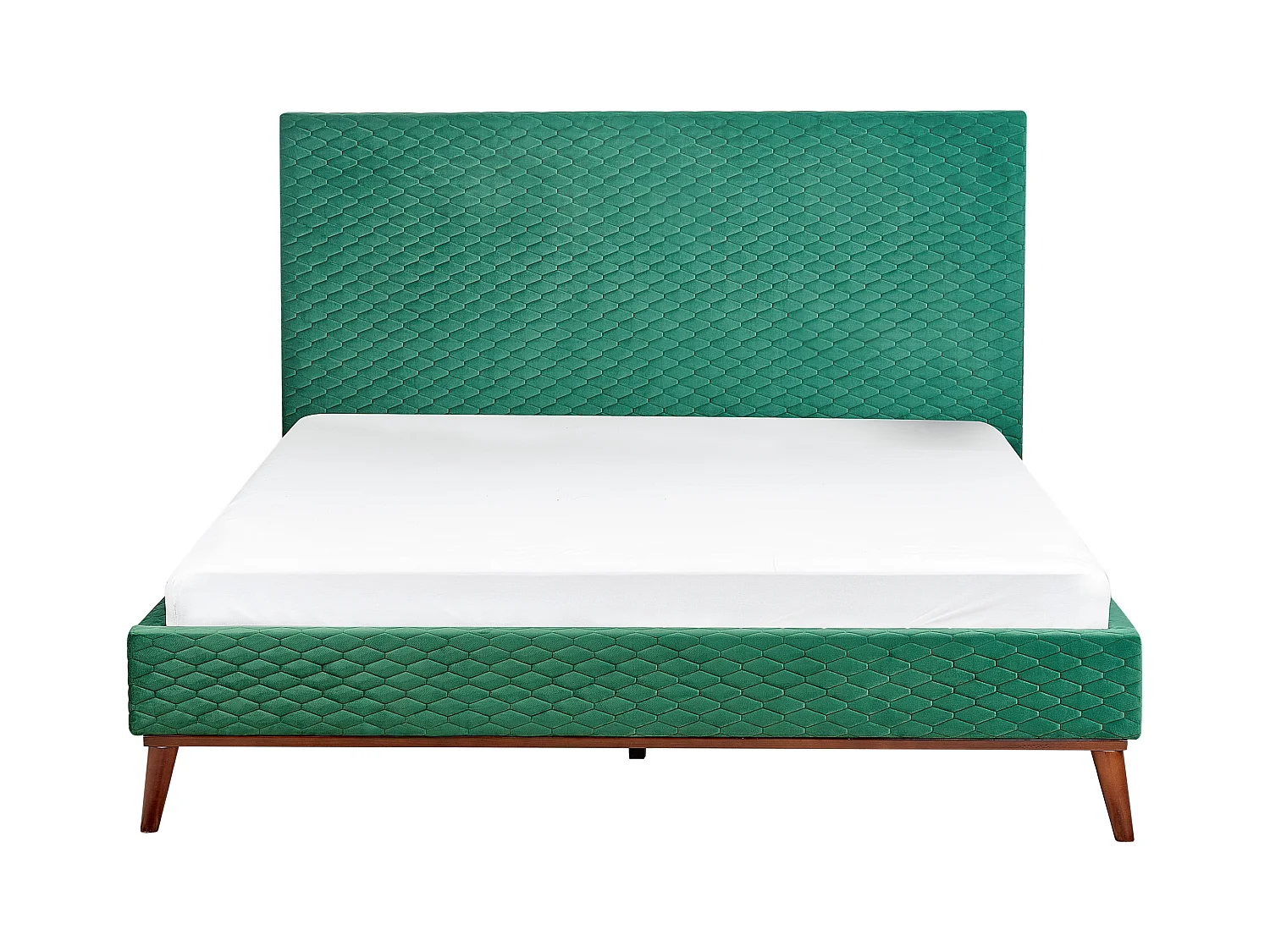 Cama Veludo BAYONNE 160 x 200 cm Verde escuro