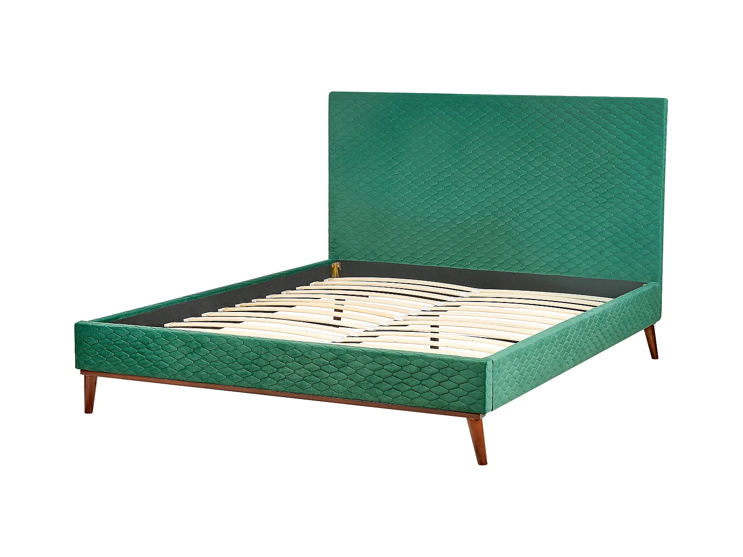 Cama Veludo BAYONNE 160 x 200 cm Verde escuro