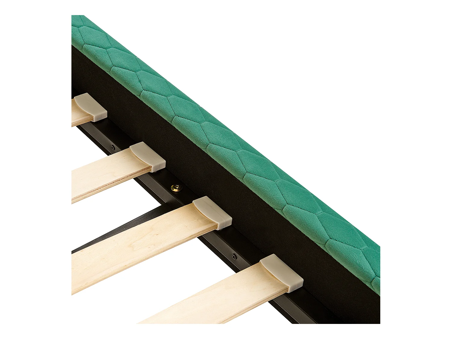 Cama Veludo BAYONNE 160 x 200 cm Verde escuro