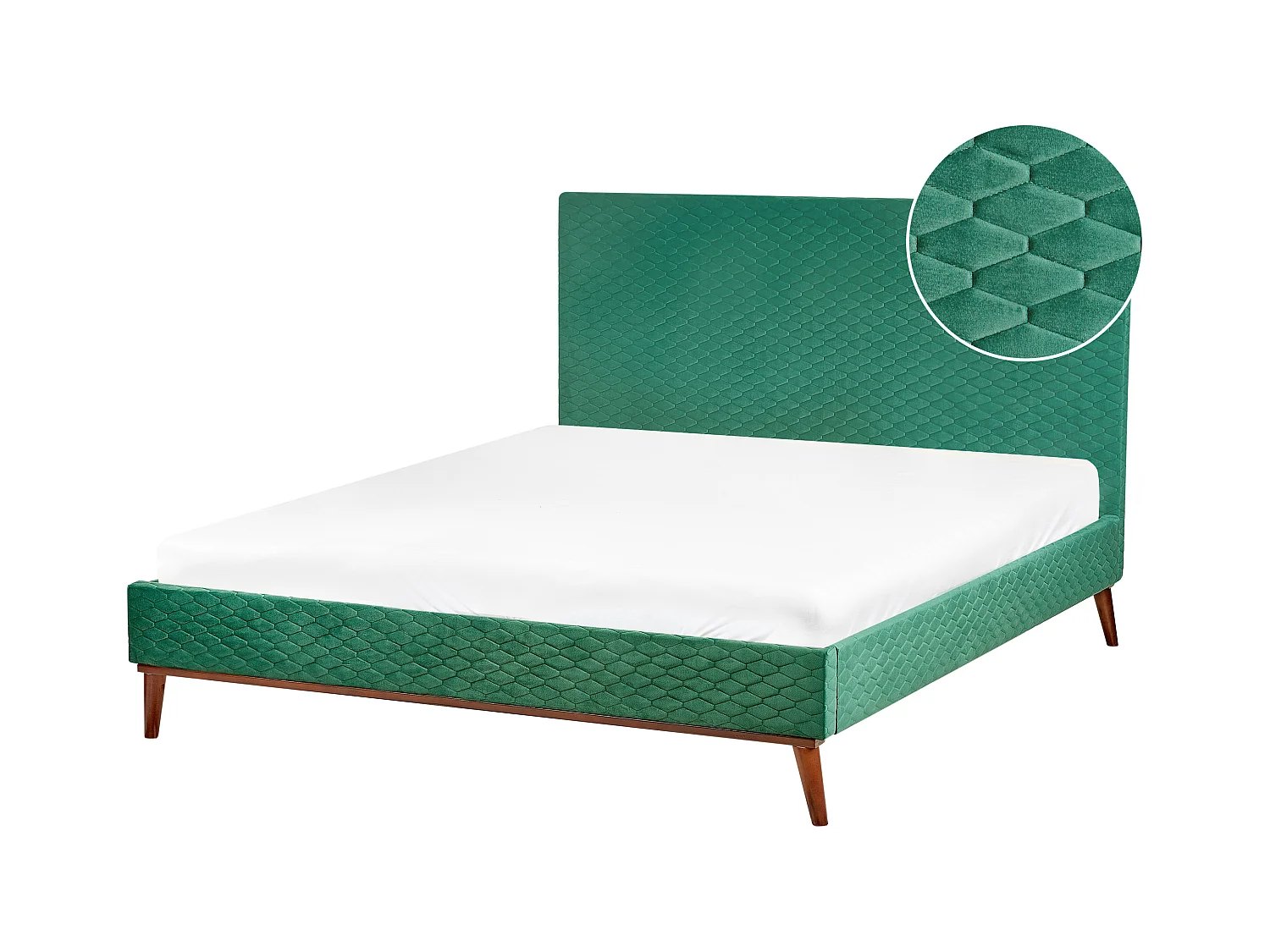 Lit avec sommier Velours BAYONNE 160 x 200 cm Vert foncé