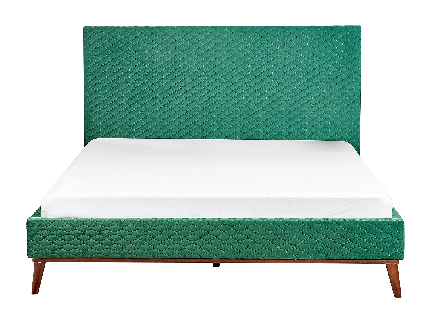 Lit avec sommier Velours BAYONNE 160 x 200 cm Vert foncé