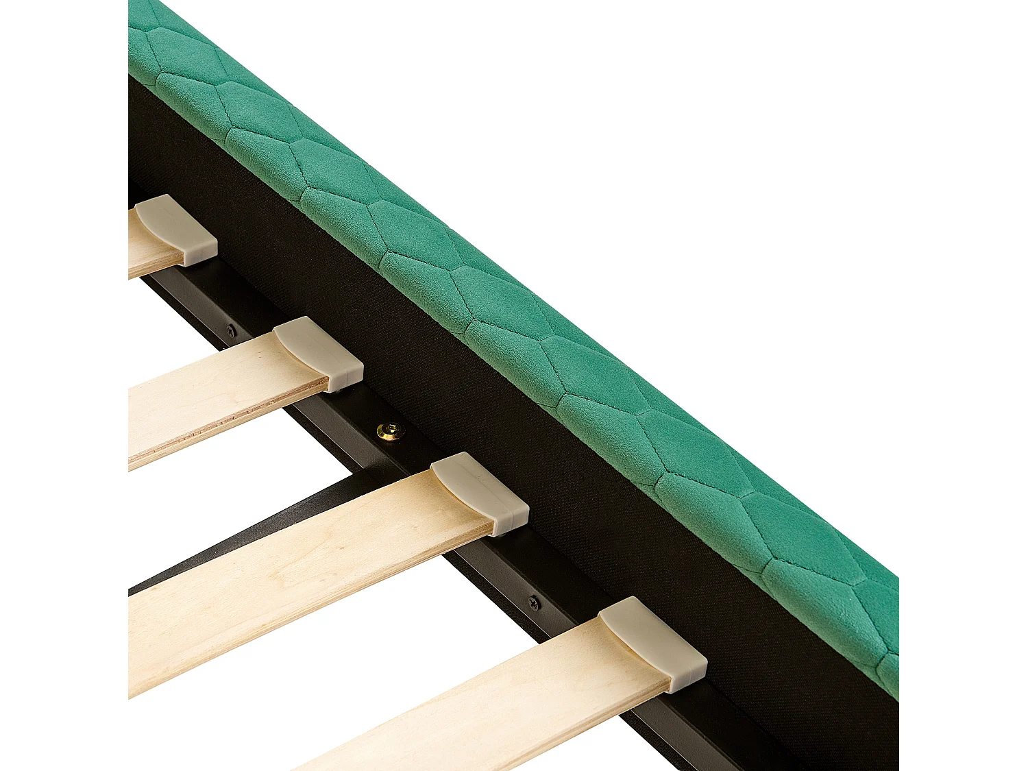 Lit avec sommier Velours BAYONNE 160 x 200 cm Vert foncé